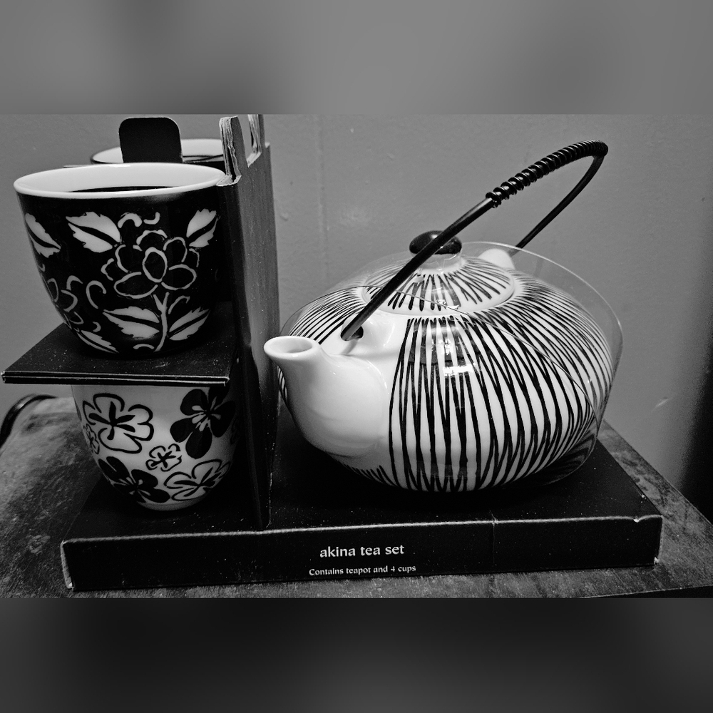 Black and White Tea Set, Pier 1 Imports